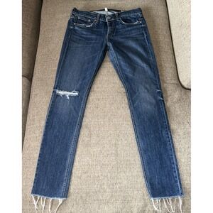 Rag & Bone Dre Relaxed Skinny Boyfriend Torn Knee Tear Jean in Mabel Size 28